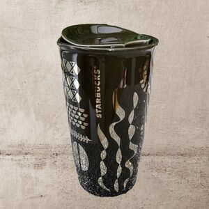 Starbucks Coffee Mug Hot Travel Cup Golden Brown Metallic Shine Siren Mermaid